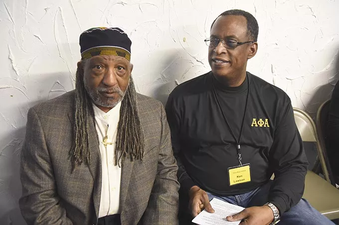 Thomas Nolan, Phd, and Ken Lawson, during a recent Alpha Boys Institute session. mh