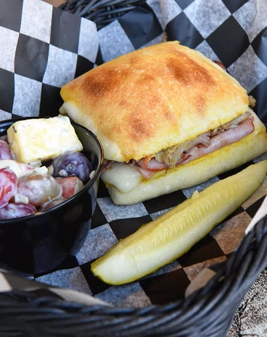 Kamp's 1910 Cafe, the Smokestack Cuban sandwich basket, 10-5-15. - MARK HANCOCK