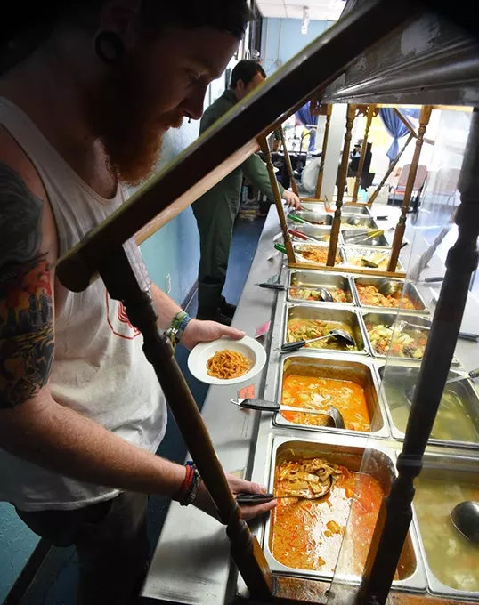 Through the week, patrons enjoy the daily lunch buffet at Tom-Yum Thai Kitchen in Del City, 9-23-15. - MARK HANCOCK