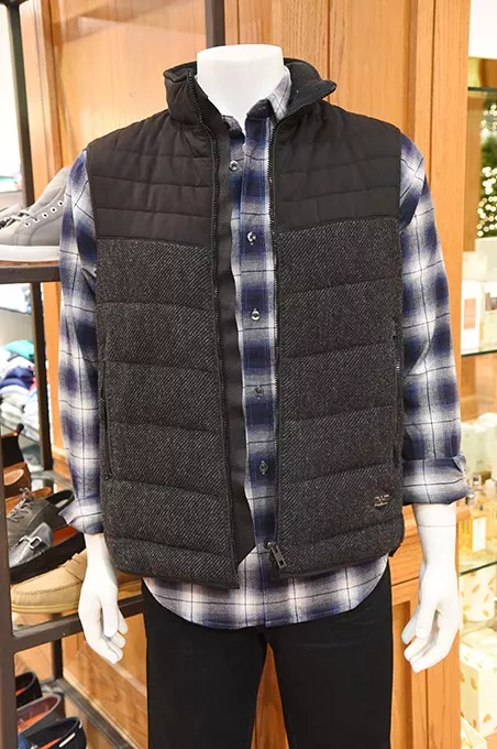 Rag & Bone warm-up vest, at Cayman's in Norman, 11-16-15. - MARK HANCOCK