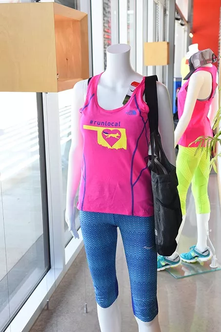 Mannequin decked out to "run" back to school at Red Coyote on the Classen Curve. mh