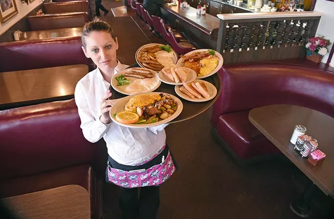 Heather Renfro delivers at Mama Lou's off I-35 and S.E. 29th Street. mh