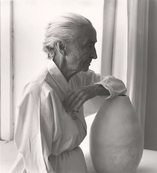 "Georgia O’Keeffe with Juan Hamilton Pot" by Laura Gilpin - IMAGE FRED JONES JR. MUSEUM OF ART / PROVIDED