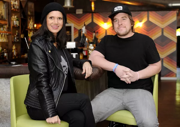 Drew and Anna Mains pose for a photo at Rockford Cocktail Den in Oklahoma City, Tuesday, Dec. 1, 2015. - GARETT FISBECK