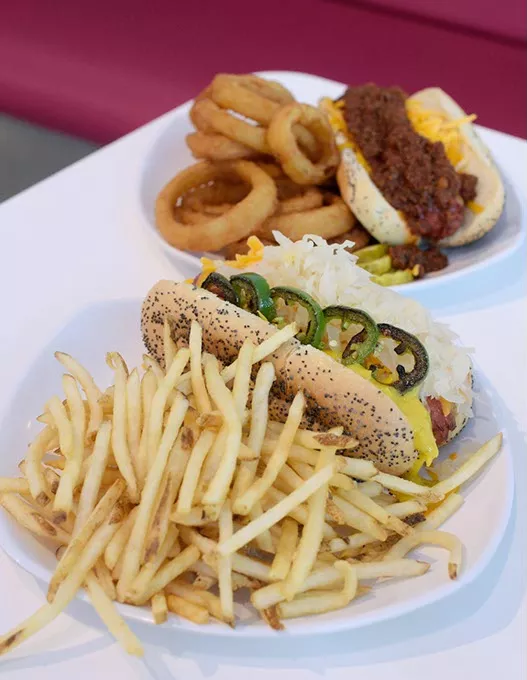 Ripper dog and chili cheese dog at Pop's in Nichols Hills, Wednesday, June 28, 2017. - GARETT FISBECK