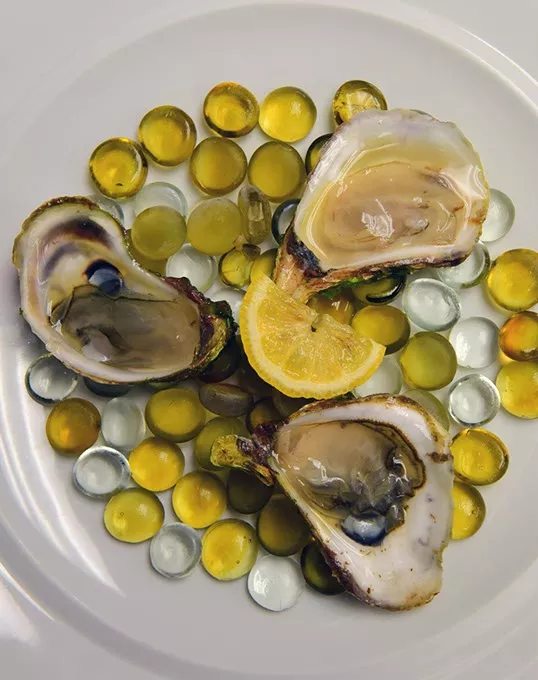 Oysters on the halfshell at Viceroy Grille, 9-4-15. - MARK HANCOCK