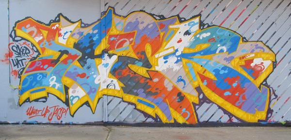 A mural by Tulsa-based artist Chris SKER, who is co-curating the Not For Sale exhibition. (provided)