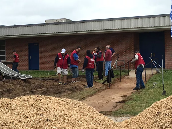 Volunteers in Lowe’s Heroes program helped renovate Telstar Elementary School. | Photo Boys & Girls Clubs of Oklahoma County / provided