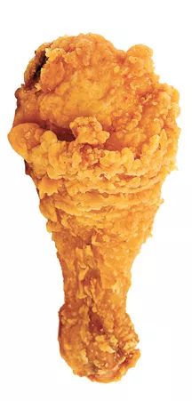 Fried chicken drumstick in isolated white background - BIGSTOCK