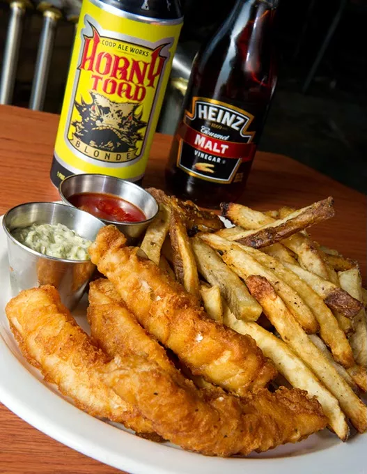 Fish and Chips with a Horny Toad at The Barrell.Photo/Shannon Cornman - SHANNON CORNMAN