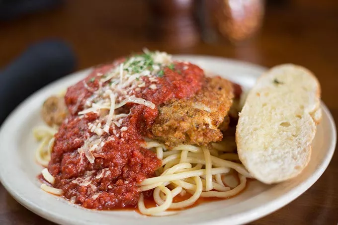 Gaberino's Italian Restaurant serves Chicken parmesan on Wednesday, August 31, 2016 in Oklahoma City, OK. - EMMY VERDIN