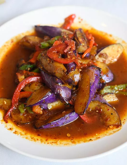 Spicy Eggplant at Thai House in Oklahoma City, Thursday, April 21, 2016. - GARETT FISBECK