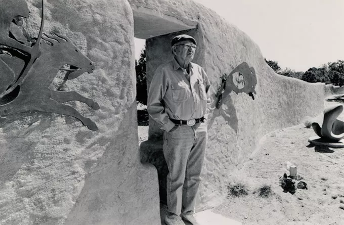 "Allan With Buffalo Cut-Out" by Lee H. Marmon (Image Fred Jones Jr. Museum of Art / provided)