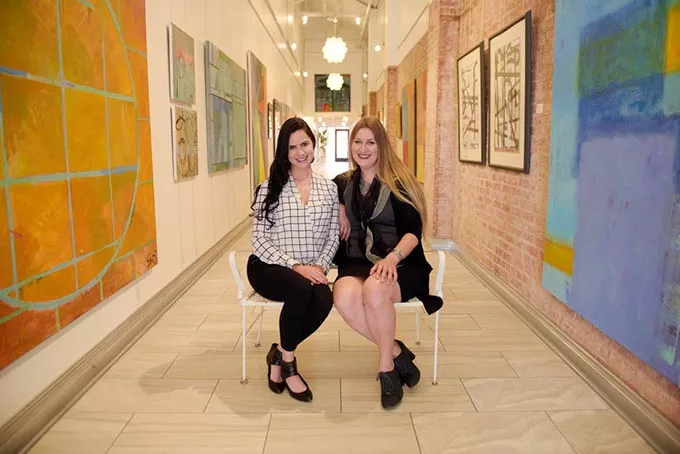 Anna Russell and Helen Opper pose for a photo at Art Hall, Monday, Oct. 31, 2016. - GARETT FISBECK