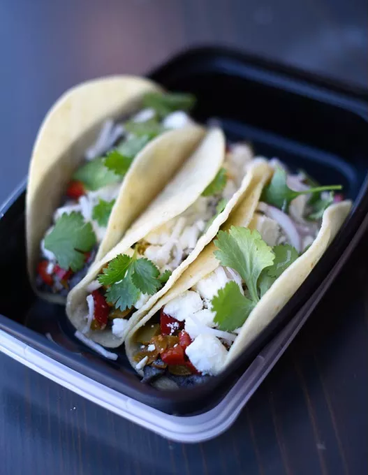 Veggie Tacos at the Fit Piig in Oklahoma City, Friday, April 22, 2016. - GARETT FISBECK