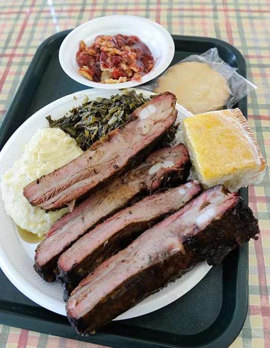 Pork Rib Dinner at George's Happy Hog BBQ in Oklahoma City, Thursday, May 28, 2015. - GARETT FISBECK