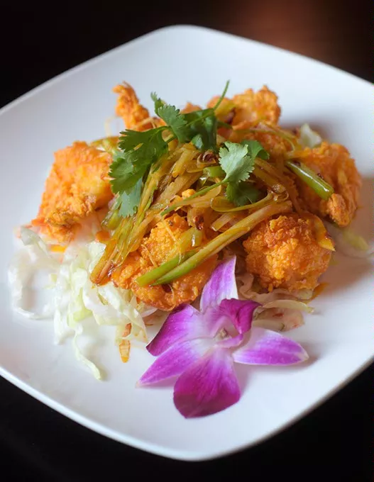 Szechuan style chicken at DING Asian Fusion in Bethany, Monday, Sept. 12, 2016. - GARETT FISBECK