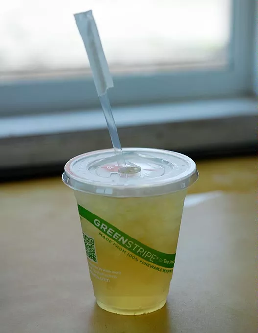 Peach Blossum iced tea at Leaf + Bean in Oklahoma City, Wednesday, July 15, 2015. - GARETT FISBECK