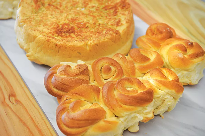 Foccacia and garlic knots - JACOB THREADGILL