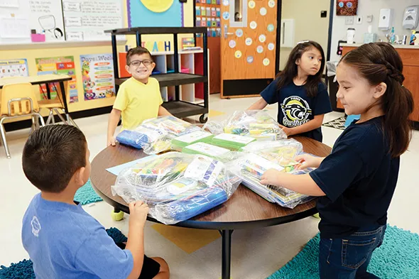 Dane & Associates Electric Company purchased school supplies for Pierce Elementary School students through The Foundation for Oklahoma City Public Schools’ Kit-A-Kid program. - PROVIDED
