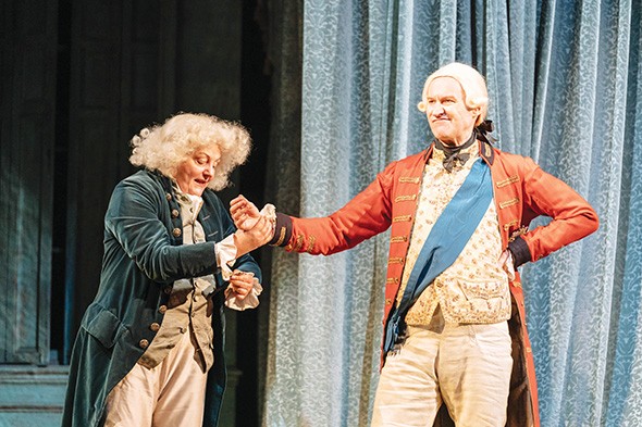 Mark Gatiss right stars in National Theatre Live’s presentation of The Madness of King George III, screening 6 p.m. Sunday at OCCC’s Visual and Performing Arts Center Theater. - NATIONAL THEATRE LIVE / PROVIDED