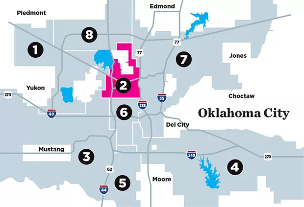 Oklahoma City is divided into eight Wards whose residents elect a council member to represent them on the city council. - DATA.OKC.GOV
