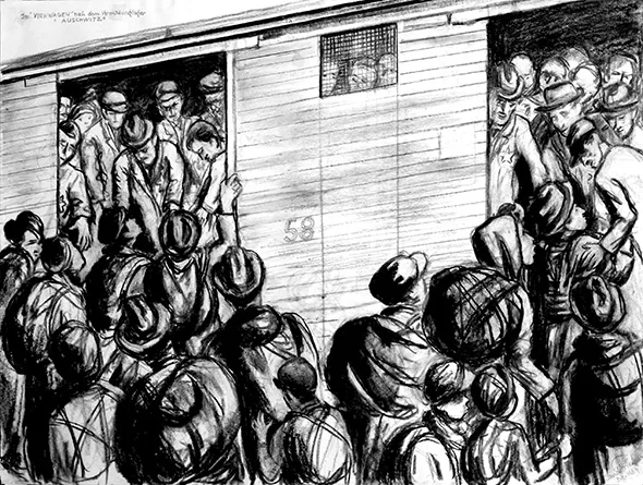 David Friedman’s “Cattle Train to Auschwitz” - FRED JONES JR. MUSEUM OF ART / PROVIDED