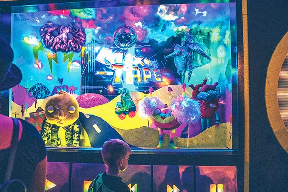 Characters in Mix-Tape’s interactive shop window display will be incorporated into the 6,000 square-foot installation scheduled to open Sept. 21. - TODD CLARK / PROVIDED