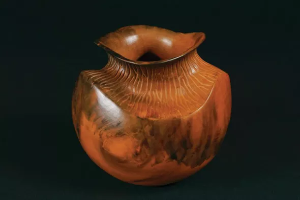 A “squash pot” Karin Walkingstick fired by burning dried pine leaves - PROVIDED