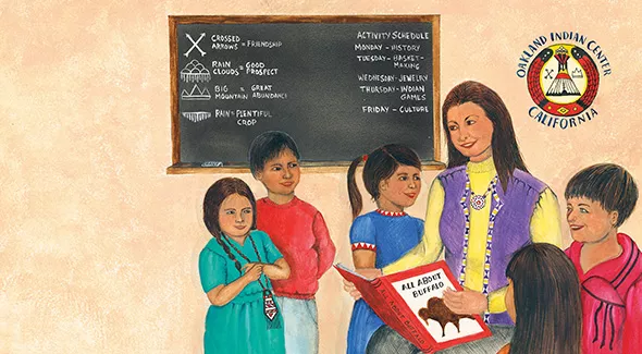 Linda Kukuk’s illustrations in Wilma’s Way Home capture Wilma Mankiller’s experiences after the Indian Relocation Act of 1956. - DISNEY HYPERION / PROVIDED