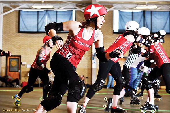 The Outlaws face the Lightning Broads in the 2019 Oklahoma Victory Dolls Roller Derby championship Sunday at Star Skate Norman. - KEITH RIDGE / PROVIDED