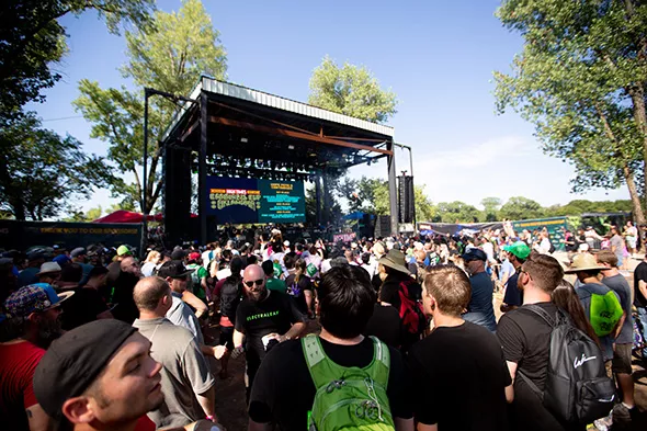 Attendees watch as Cannabis Cups are awarded Sunday evening. - ALEXA ACE