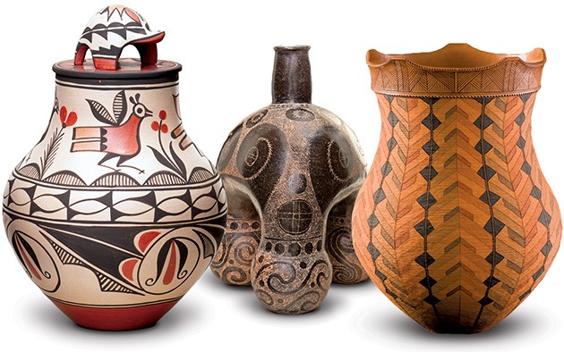The exhibit includes 51 pieces by Caddo, Wyandot, Cherokee and Pueblo artists and others as well as information about the process of making ceramics. - PROVIDED