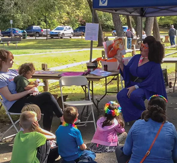 Shantel P. Mandalay leads Drag Queen Story Hour at noon and 2 p.m. in the children’s area. - PROVIDED