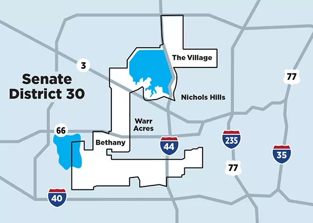 Senate District 30 is commonly compared to a laboratory microscope for its odd shape. - OKLAHOMA STATE LEGISLATURE / PROVIDED