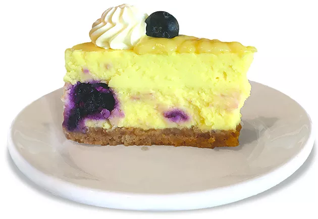 Lemon and blueberry cheesecake at The Lokal Yukon - JACOB THREADGILL