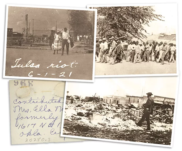 Photo postcards of the Tulsa Massacre were kept and distributed as part of white supremacist culture, but they are now preserved to make sure history is not forgotten or erased. - OKLAHOMA HISTORICAL SOCIETY / PROVIDED