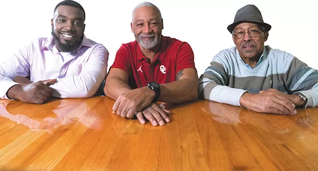 Mario Long, Carl Kemp Jr. and Carl Kemp Sr. are three generations involved with Elmer’s Uptown. - PHILLIP DANNER