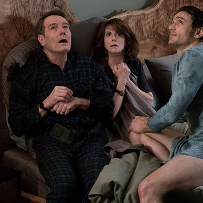 from left Bryan Cranston, Megan Mullally and James Franco costar in Why Him?, which opened Christmas week in theaters nationwide. (Scott Garfield / Century Fox / provided)