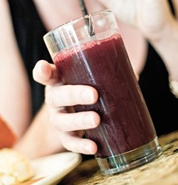 Beet and green-apple juice from Cafe 118. - PHOTO BY ROB BARTLETT