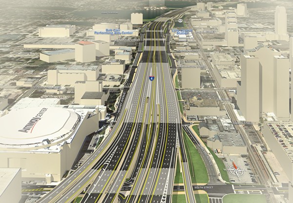 Rendering of I-4 through downtown