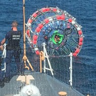 A Florida man was rescued after trying to ride a hamster ball to the Bahamas