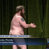 Libertarian Party chair candidate strips on stage at national convention