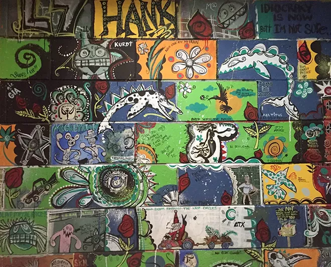 The men’s room at Austin’s Coffee, - as customized by Steele
