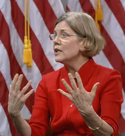 Sen. Elizabeth Warren speaking March 29, 2010, at the Women in Finance symposium - PHOTO VIA U.S. TREASURY DEPT.