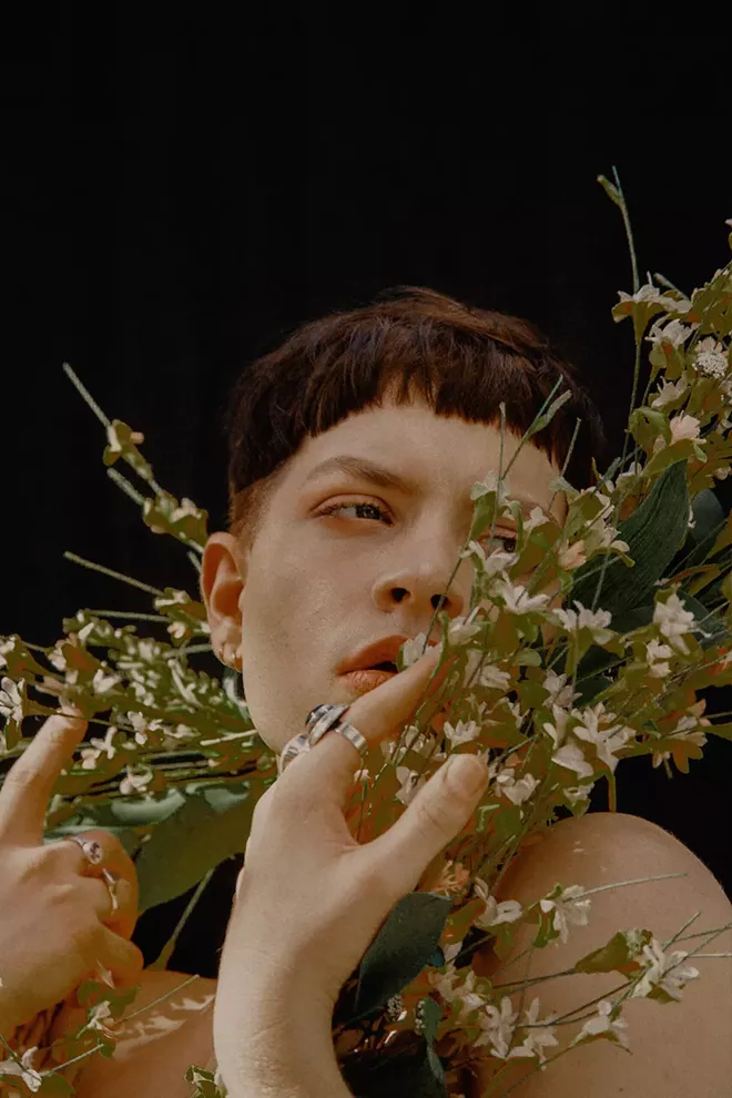 CAMERON REVELS IN NATURE’S FRESH GREENS.PHOTO BY NORREL BLAIR