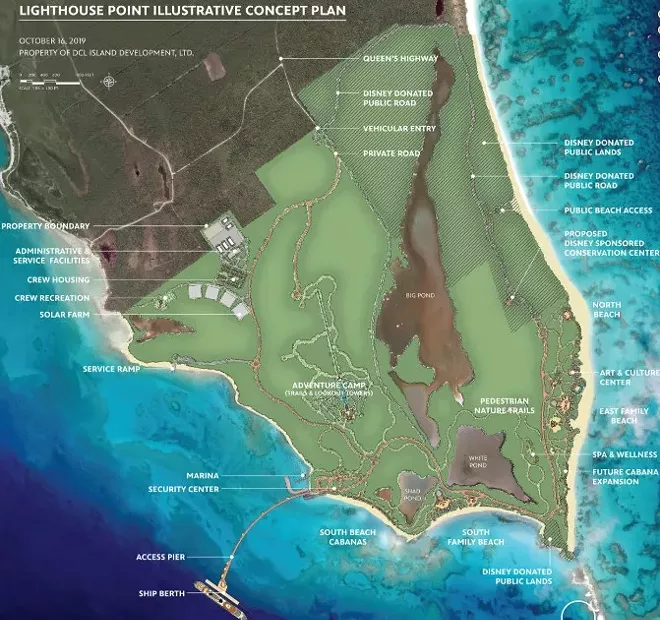 A conceptual site plan for Lighthouse Point - IMAGE VIA DISNEY CRUISE LINE | LIGHTHOUSEPOINTBAHAMAS.COM