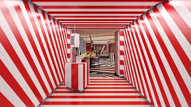 Razzle Dazzle's entrance on the Virgin Voyage's Scarlett Lady - IMAGE VIA VIRGIN VOYAGES