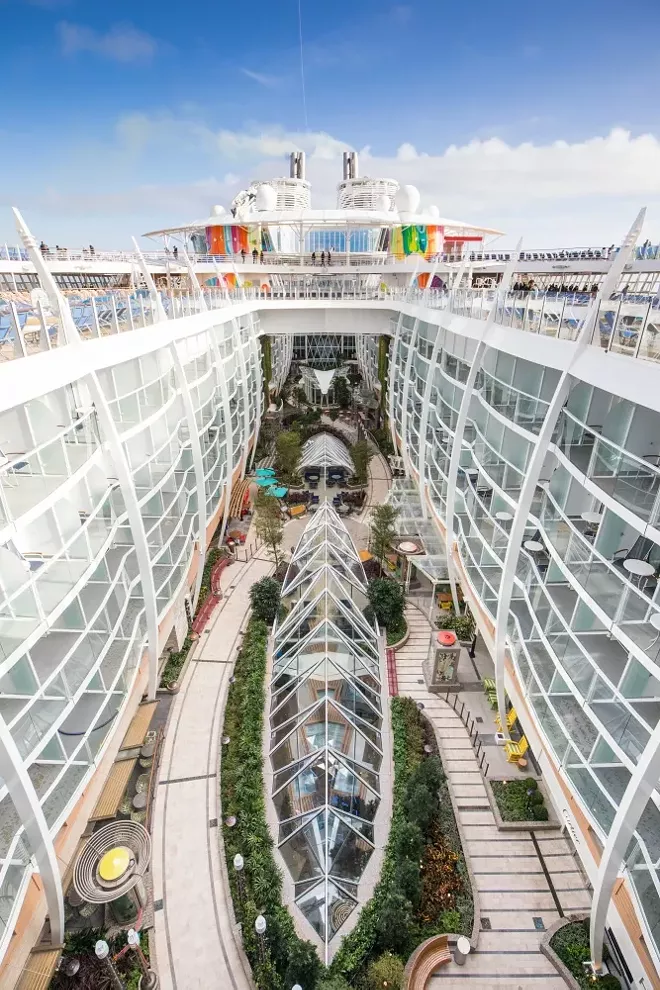 The Central Park neighborhood on Symphony of the Seas, the world's largest cruise ship as of 2018. - IMAGE VIA ROYAL CARIBBEAN