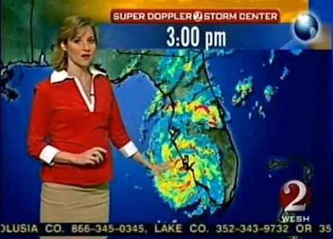 Sweezey in earlier days at WESH - IMAGE VIA WESH.COM